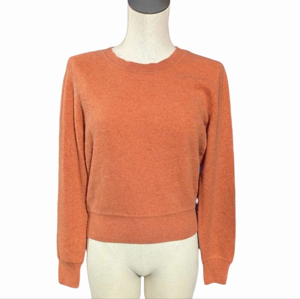 Naadam Pumpkin Orange 100% Cashmere Crewneck Sweater Medium